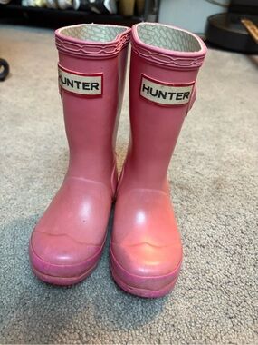 Hunter Kids Pink Rubber Rain Boots